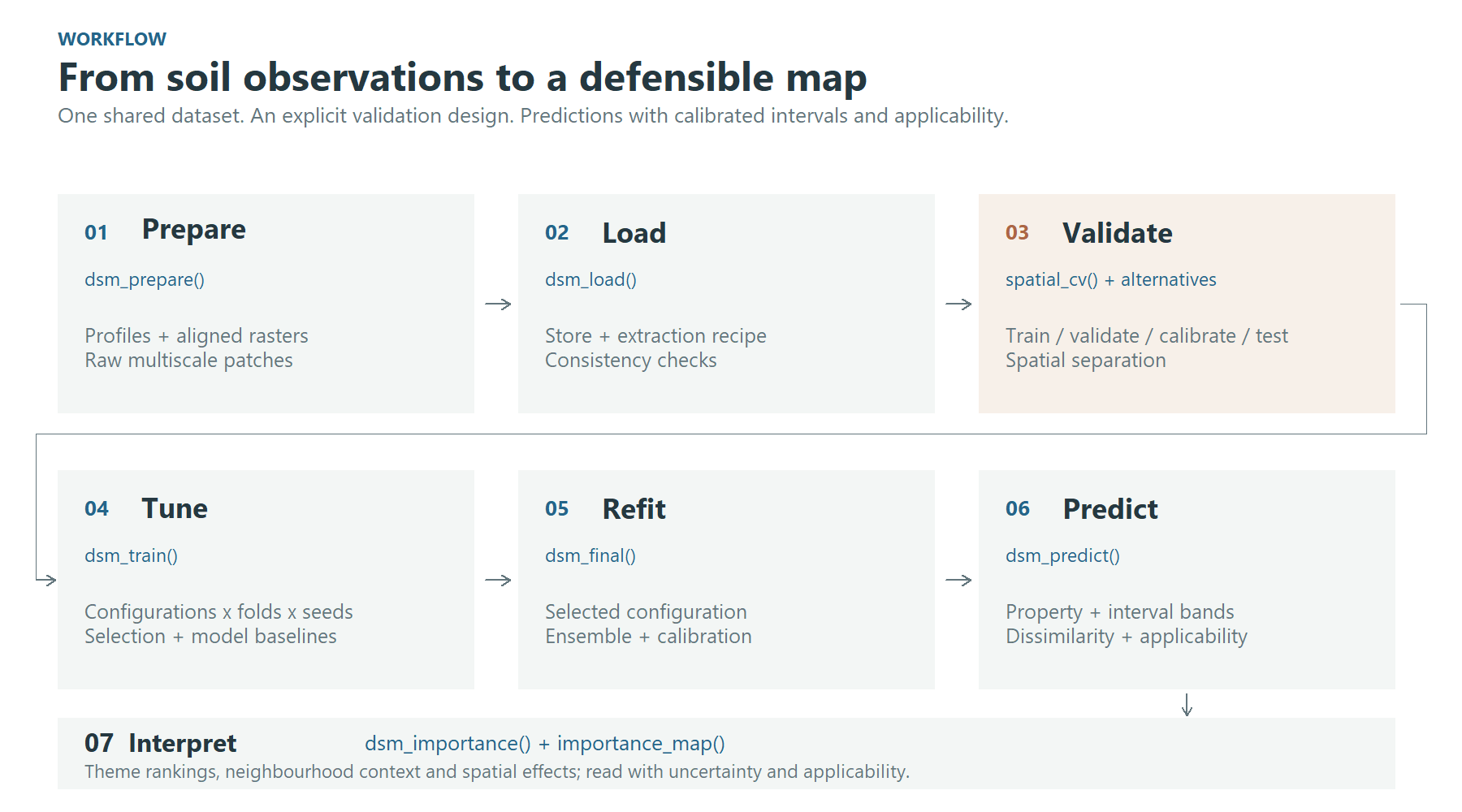 Figure 1. The workflow keeps data preparation, validation, tuning and final prediction explicit.